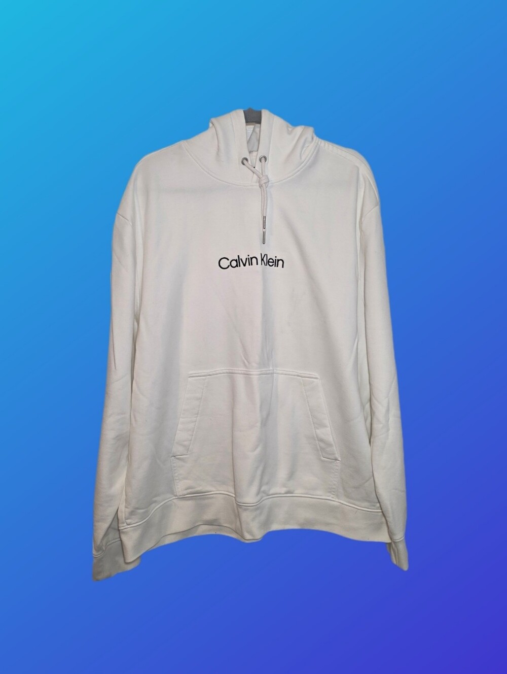 Calvin Klein Men’s White Hoodie with Black Logo - Size XXL - NWOT